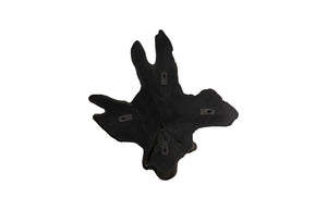 Freeform Teak Wall Slice, Medium, Dark Gray