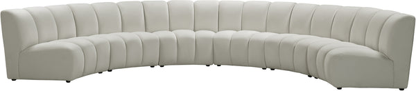 Lynda 6pc. Modular Sectional In Cream Velvet