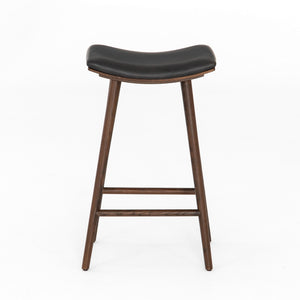 Union Saddle Bar Stool-Dist Black