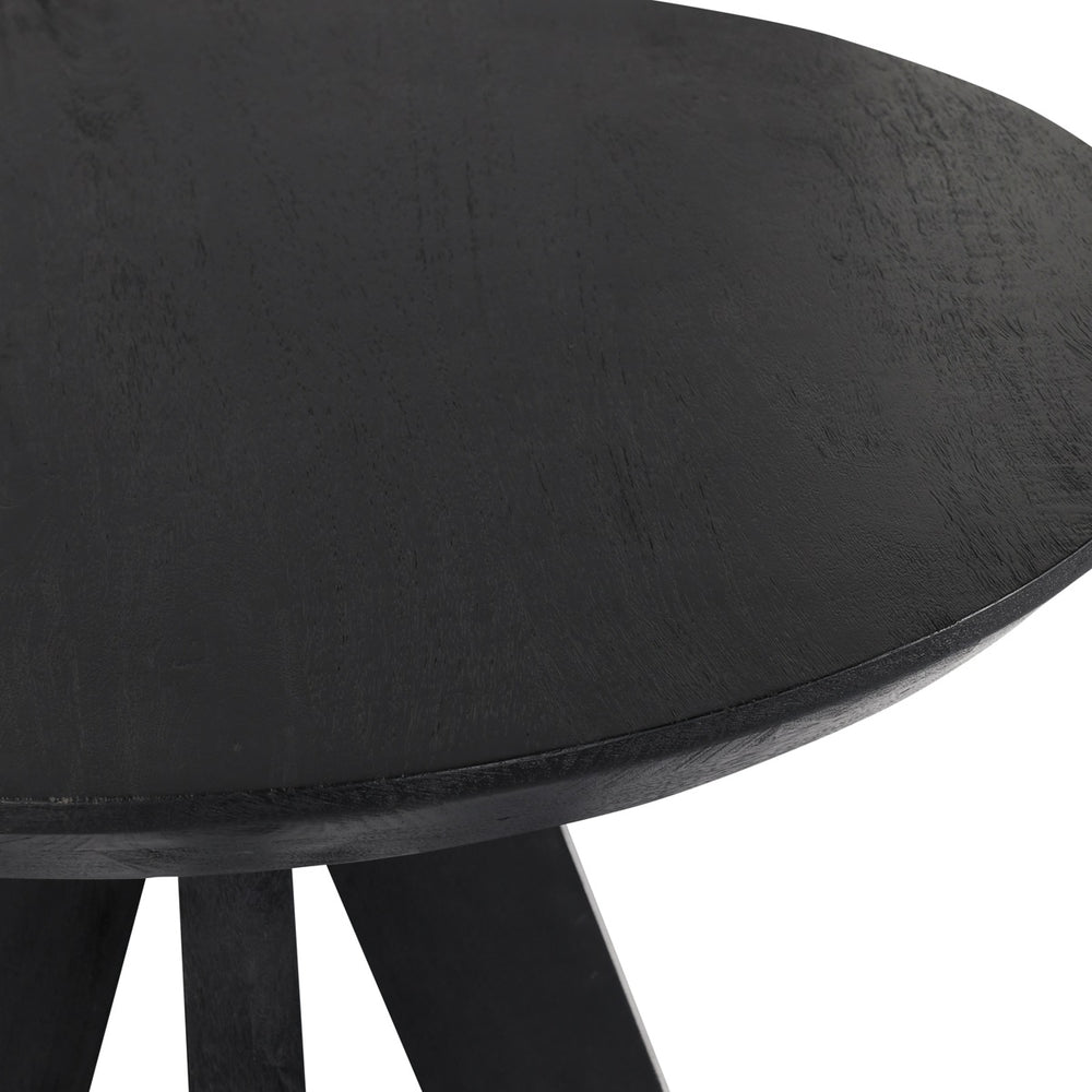 Rodrigo Solid Wood Round Counter Table - Black Mango Wood