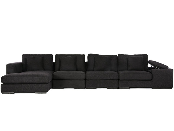 MOD Fabric Sectional in black tweed