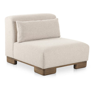 Moe's June Slipper Chair in Oatmeal Beige