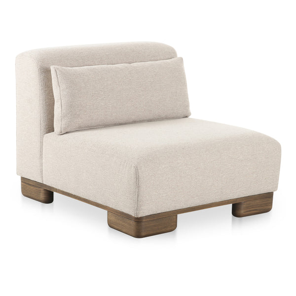 Moe's June Slipper Chair in Oatmeal Beige