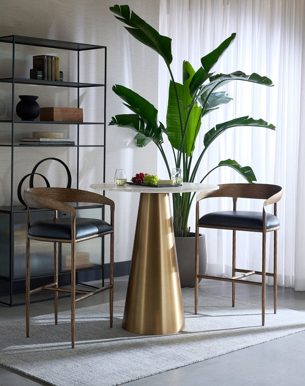 ZANATTA COUNTER STOOL - CHARCOAL BLACK LEATHER