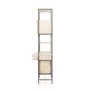 Trey Modular Wall Desk W/ 1 Bookcase - Dove Poplar