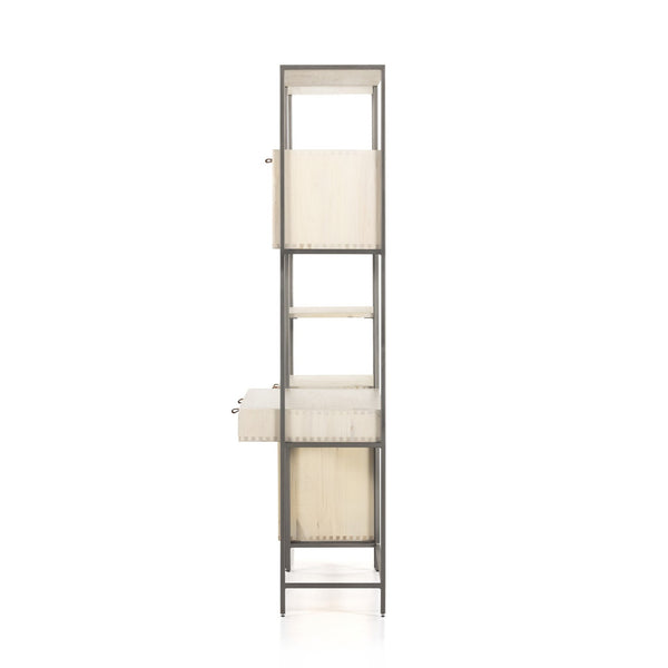 Trey Modular Wall Desk W/ 1 Bookcase - Dove Poplar