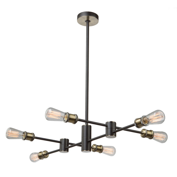 Tribeca AC10786BK Chandelier in Matte Black & Satin Brass