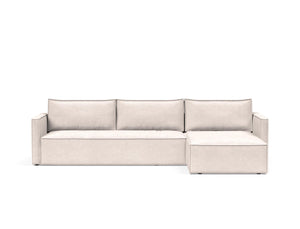 NEWILLA SOFA BED W/LOUNGER 57"X118", W/SLIM ARM RESTS
