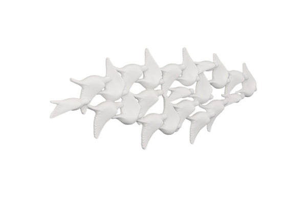Flock of Birds Wall Art, Matte White