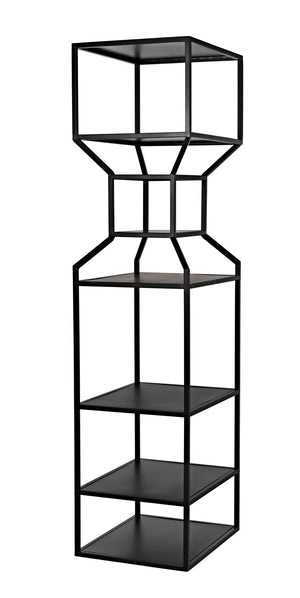 Downtown A Industrial Steel Bookcase in Matte Black