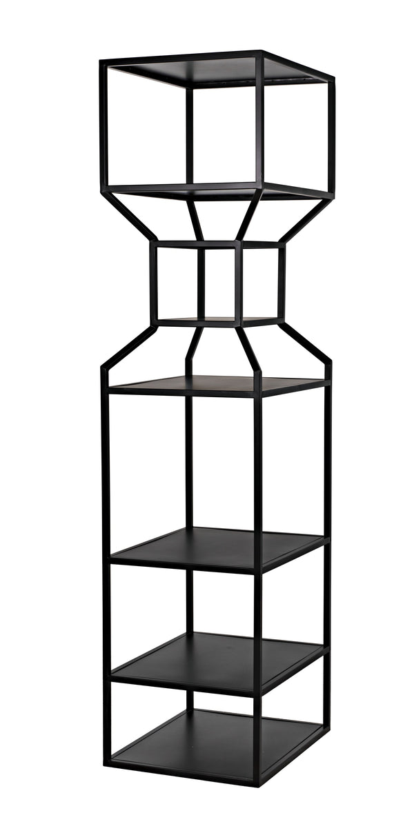 Downtown A Industrial Steel Bookcase in Matte Black