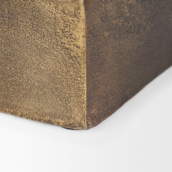 Porschia Large Antiqued Gold Metal Decorative Box