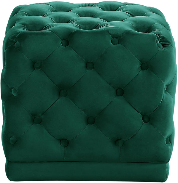 Robyn Ottoman/Stool In Green Velvet