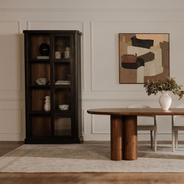 Mona Tall Cabinet with Sliding Glass Doors