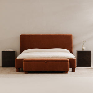 Moe's Ichigo Storage Bench in Deep Orange