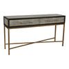 Mako Grey Oak Console Table with Brass Legs