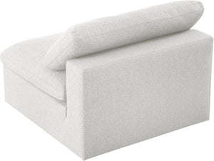 Carmen Cloud Armless Chair In Cream Linen Fabric