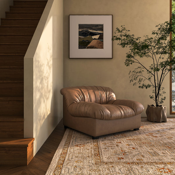 Moe's Halston Lounge Chair Tan Leather