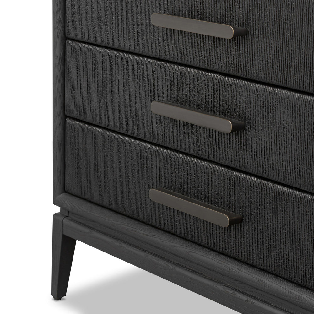Rosenell Closed Nightstand - Black Oak Veneer