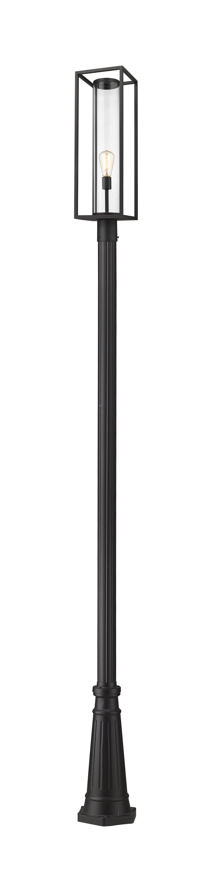 Dunbroch 1 Light Outdoor Post Mounted Fixture in Black Finish