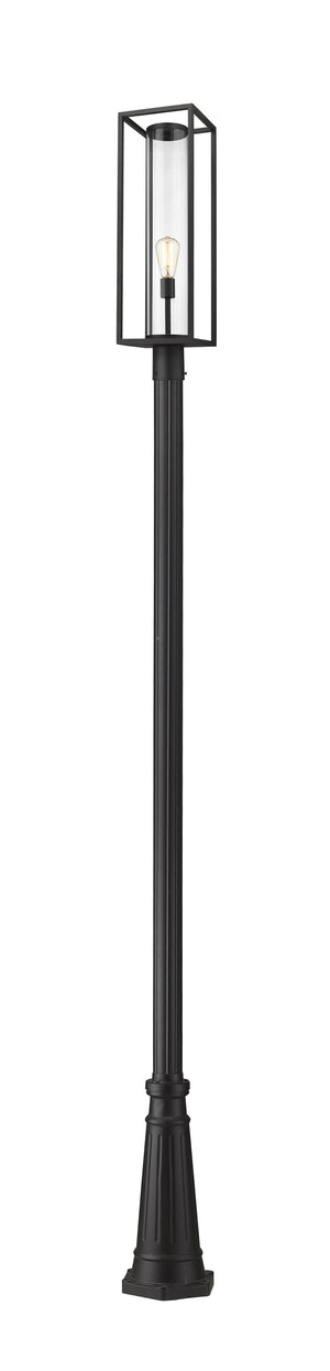 Dunbroch 1 Light Outdoor Post Mounted Fixture in Black Finish