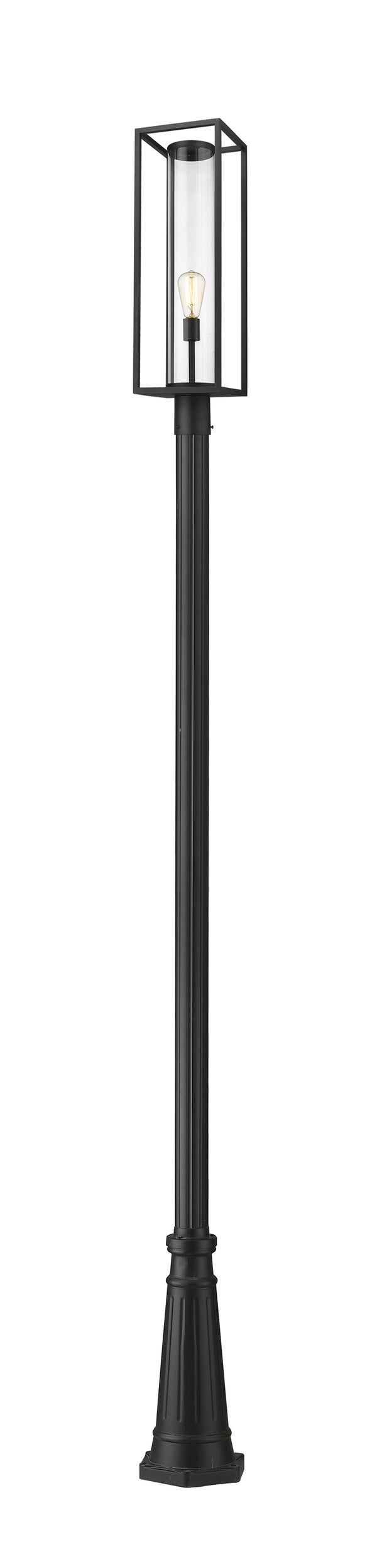 Dunbroch 1 Light Outdoor Post Mounted Fixture in Black Finish