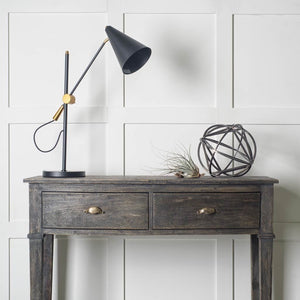 Fragon II(26"H) Black/Gold Metal Adjustable Cone Shade Table Lamp