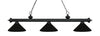 Riviera 3 Light Billiard Light in Matte Black Finish