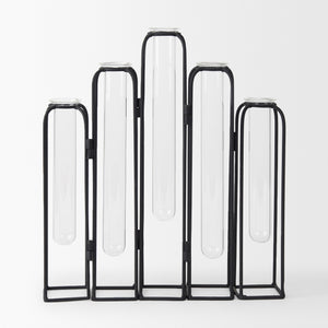 Mila 13.4L x 2.5W x 11.0H Metal and Glass Decorative Accent