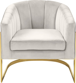 Dallas Accent Chair In Cream Velvet