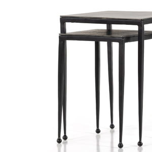 Dalston Nesting End Tables In Raw Black