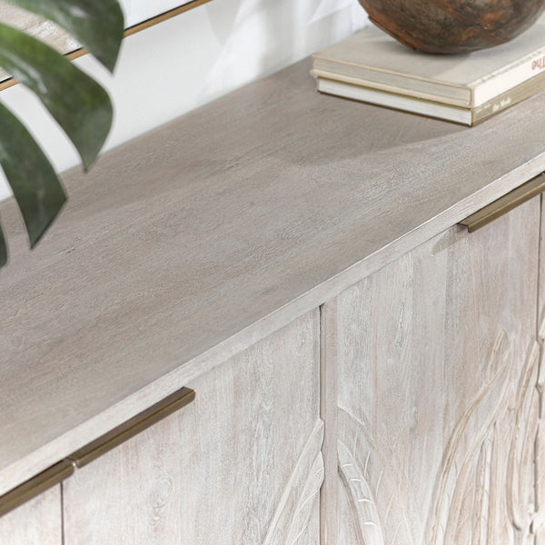 Ledro Solid Wood 4-Drawer Cabinet in Cream