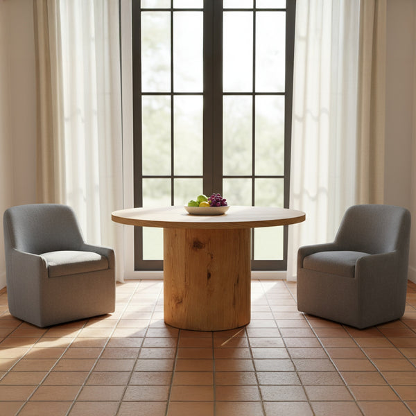 Moe's Maisie Rolling Dining Chair in Slate Blue