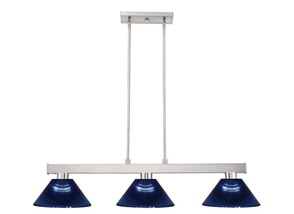 Cobalt 3 Light Billiard Light in Brushed Nickel Finish