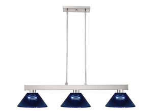 Cobalt 3 Light Billiard Light in Brushed Nickel Finish