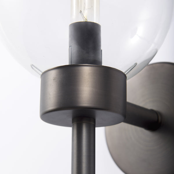 Boltern II 6x12 Black Toned Glass Globe Wall Sconce