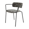 Alivia KD Chenille Dining Side Arm Chair, Allure Gray