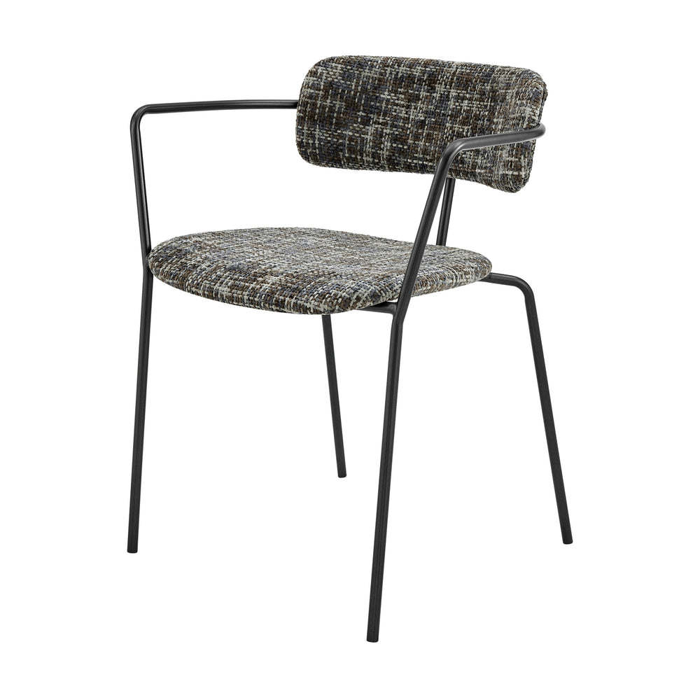 Alivia KD Chenille Dining Side Arm Chair, Allure Gray