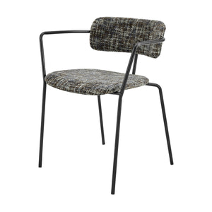 Alivia KD Chenille Dining Side Arm Chair, Allure Gray
