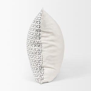 Jayden Cream w/ Black Print Linen Square Decorative Pillow Cover