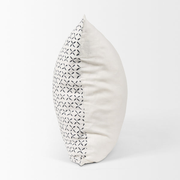 Jayden Cream w/ Black Print Linen Square Decorative Pillow Cover