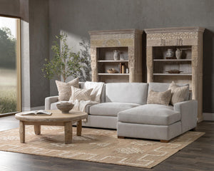 Coburn Right Chaise Sofa in Elite-Gray Upholstery