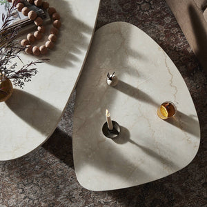 Zion Coffee Table Set - Cream Marble