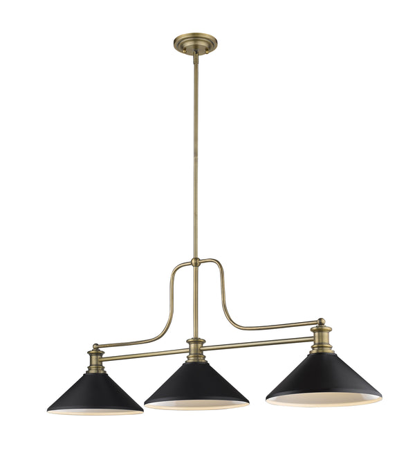 Melange 3 Light Chandelier in Heritage Brass Finish