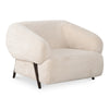 Moe's Devlin Lounge Chair in Cream Faux Fur