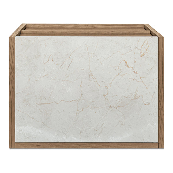 Ashcroft Nightstand Oak with Rosa Marble Top