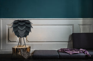 Aluvia Table Lamp in Anthracite with White Base
