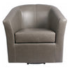 Ernest Bonded Leather Swivel Arm Chair In Vintage Gray
