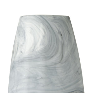 Volta II Tall White Gray Abstract Pattern Glass Vase
