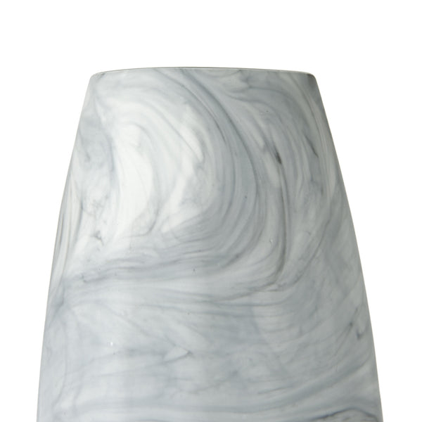 Volta II Tall White Gray Abstract Pattern Glass Vase